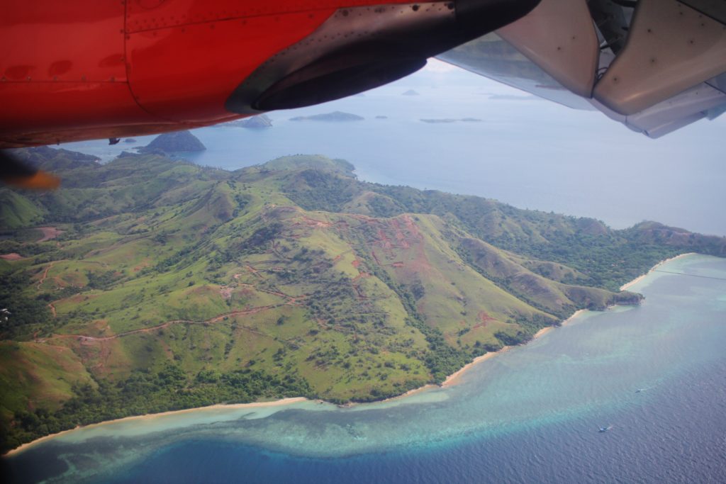 Flying into Flores, near Komodo National Park
