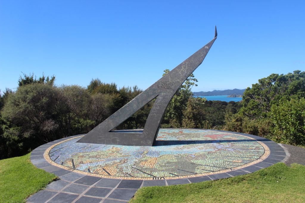 Sundial on Flagstaff Hill in the Bay of Islands, New Zealand