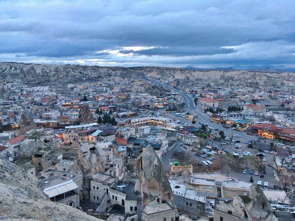 The view over the town of Goreme, Cappadocia, Turkey