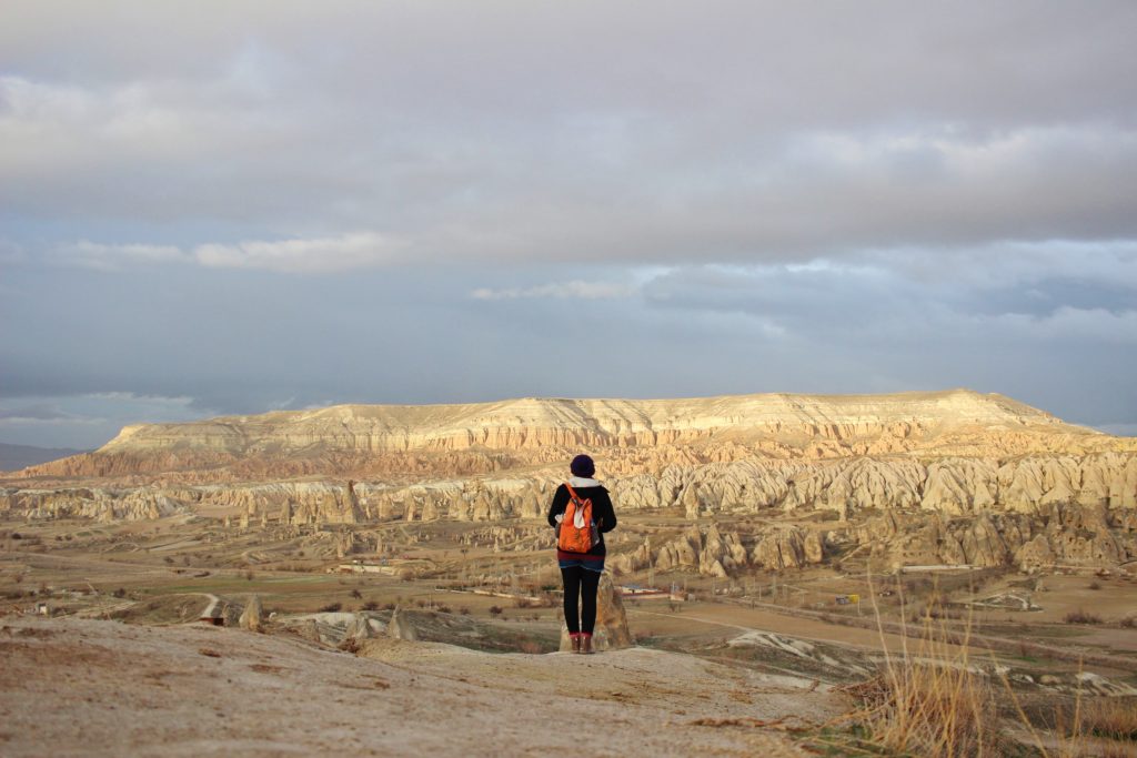 View over Cappadocia from above Goreme, Turkey