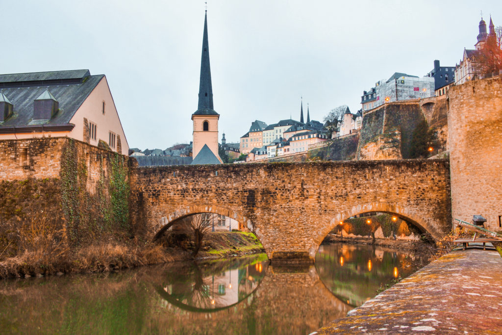 A beautiful bridge crossing the river in Luxembourg