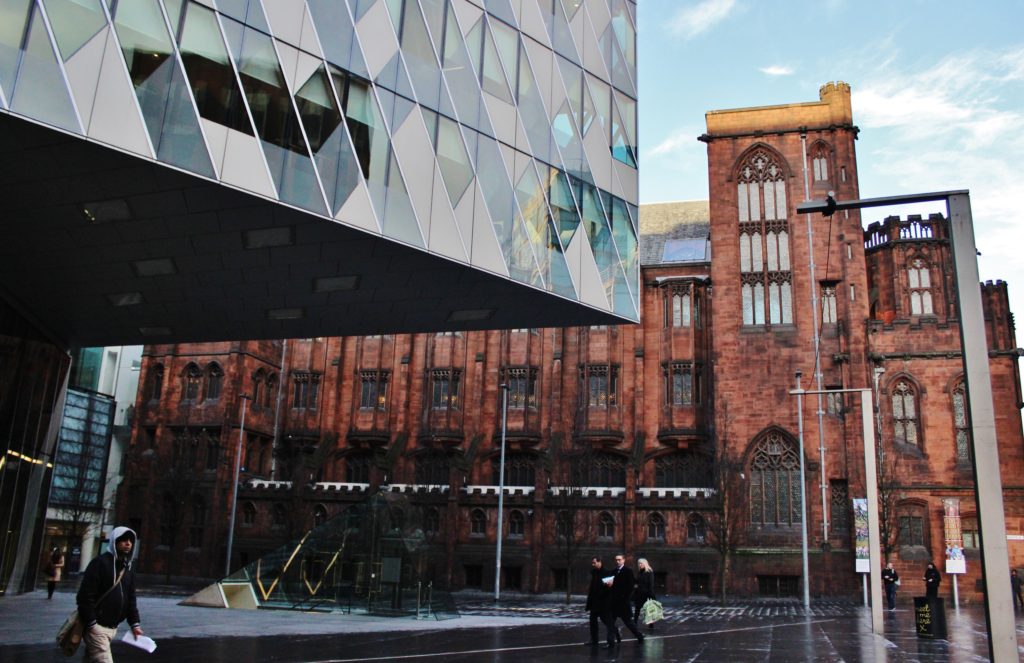 Outside the John Ryland's Library, Manchester, UK