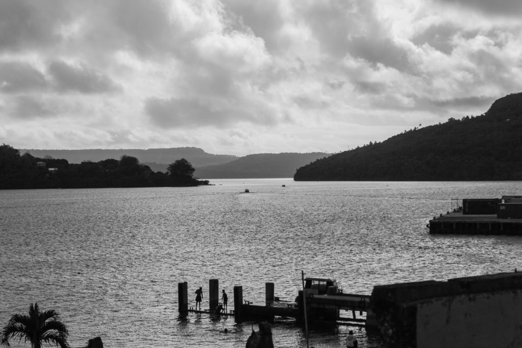 The calm harbour at Neiafu, the main town of the islands of Vava'u, Tonga