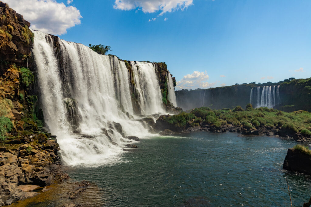 Iguacu Falls as seen from the Brazilian side of the border. A UNESCO World Heritage Site.
