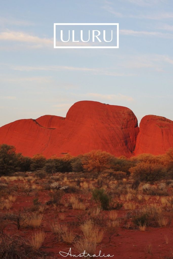 The deep red colour of Kata Tjuta at sunset