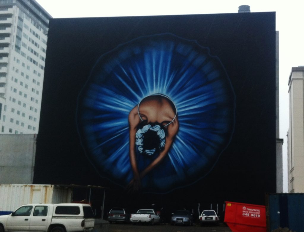 A ballerina mural in Christchurch, New Zealand