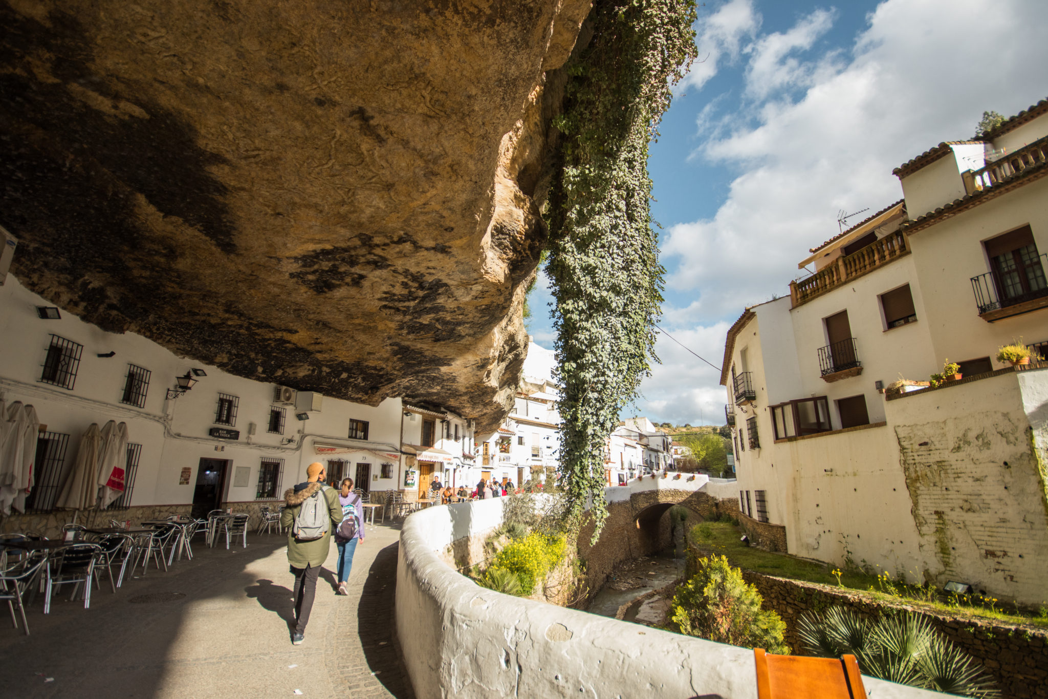The rock overhangs of Setenil are perfect for a day trip from Seville, Spain