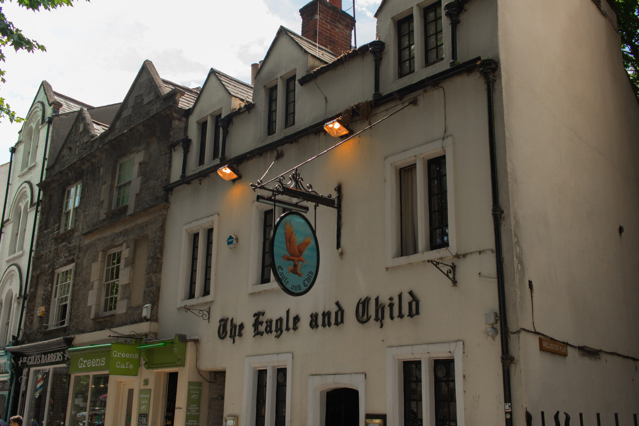 The Eagle and Child, a favourite haunt of Tolkien and Caroll, in Oxford, UK