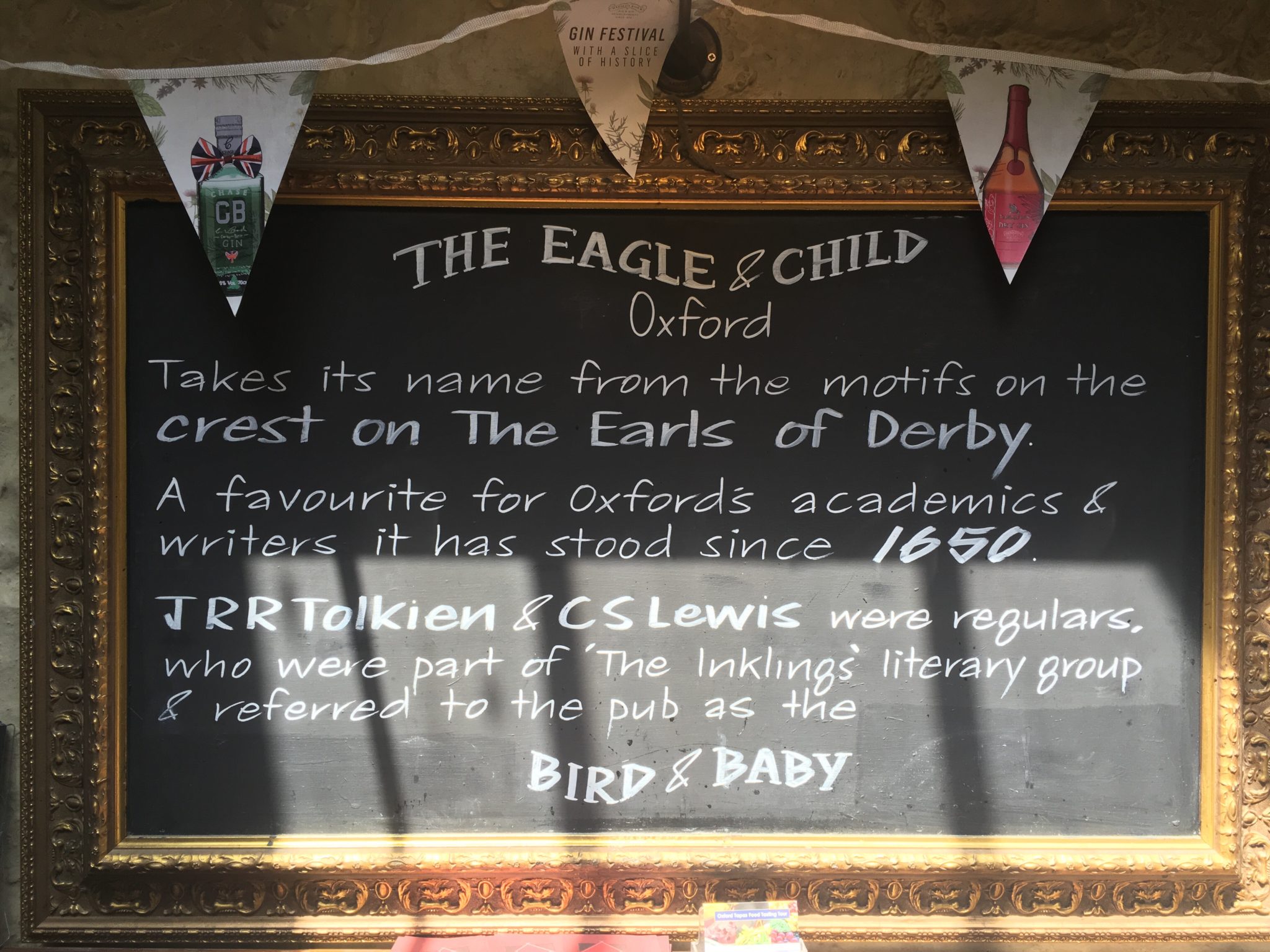 The Eagle and Child, Tolkien and Lewis' favourite eating place, in Oxford, UK