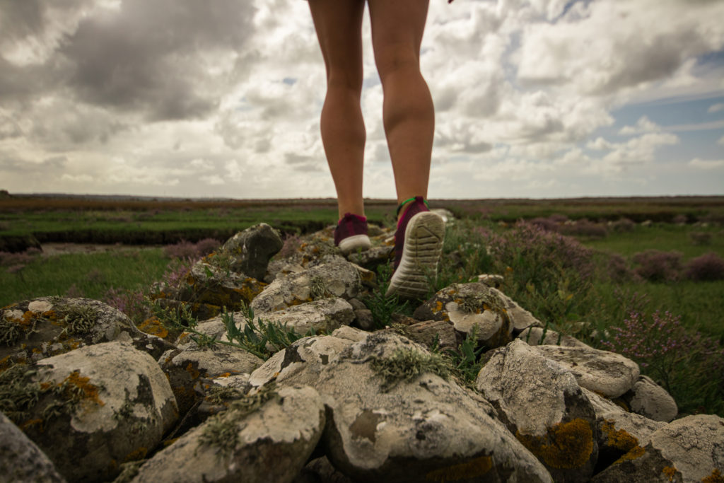 Ruined walls on Scattery Island, Ireland