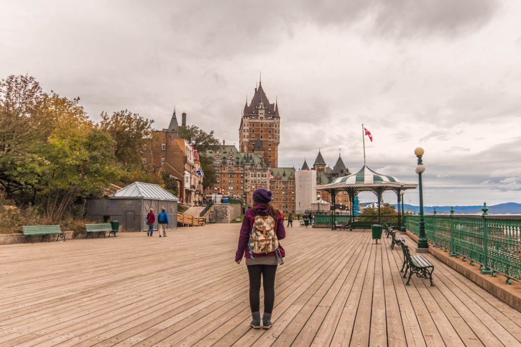 Le Château Frontenac as seen from the surrounding promenade, Quebec, Canada