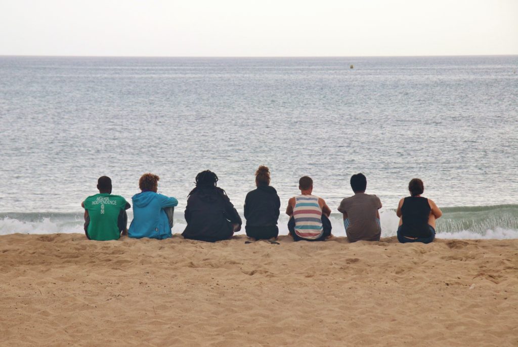 Local and international Project Biodiversity team members on Sal