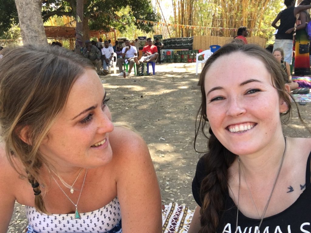 Relaxing at the end of the Lake of Stars festival in Malawi