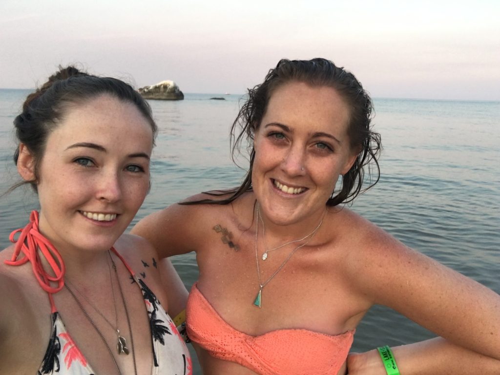 Taking selfies at Lake Malawi during the Lake of Stars festival