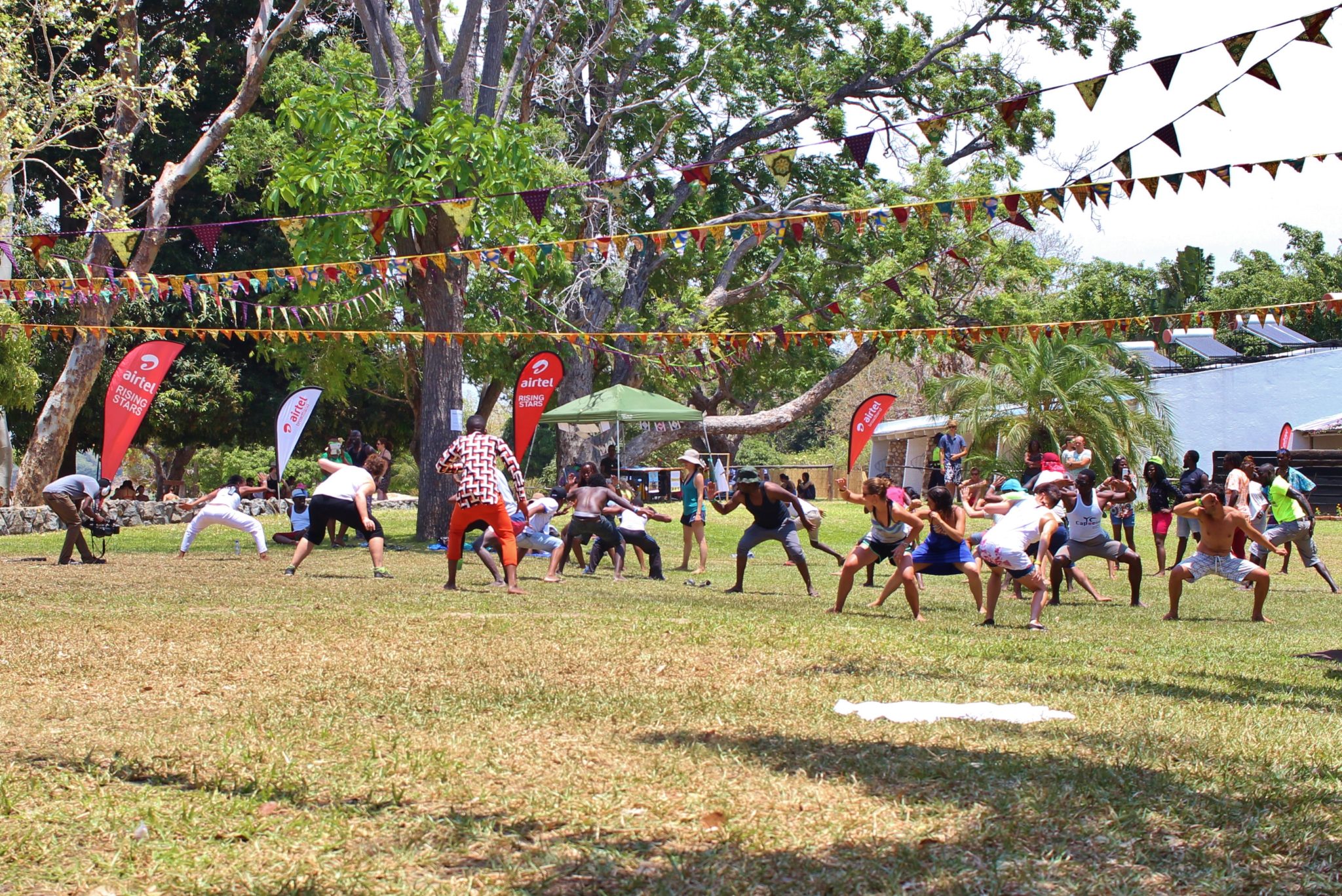 Morning zumba at the Lake of Stars festival in Malawi