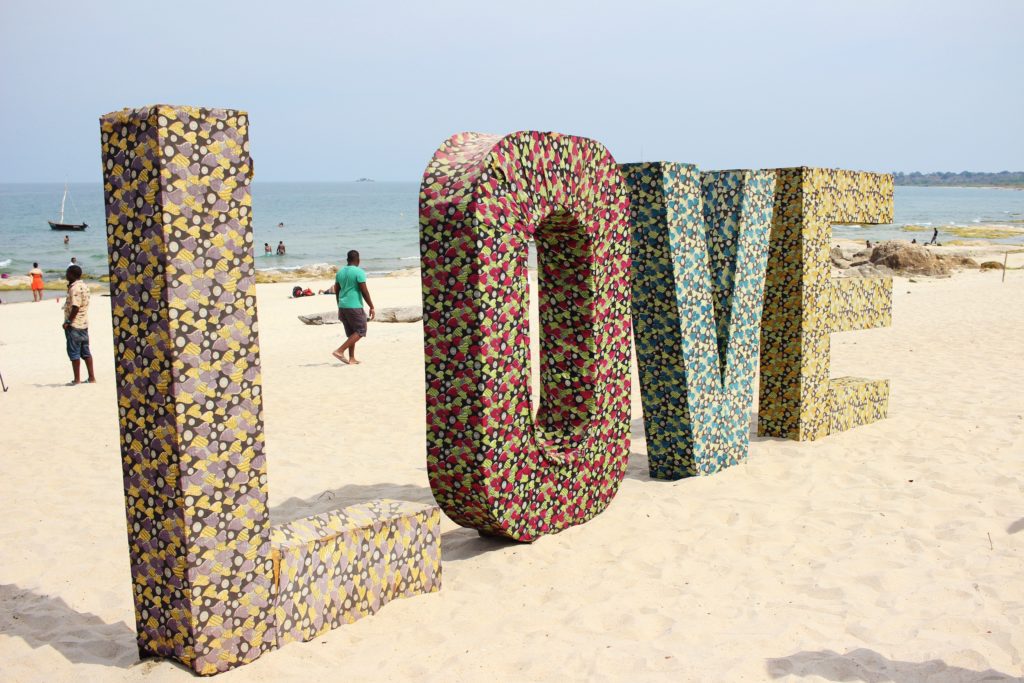 The Love sign at the Lake of Stars festival in Malawi, one of my best travel experiences