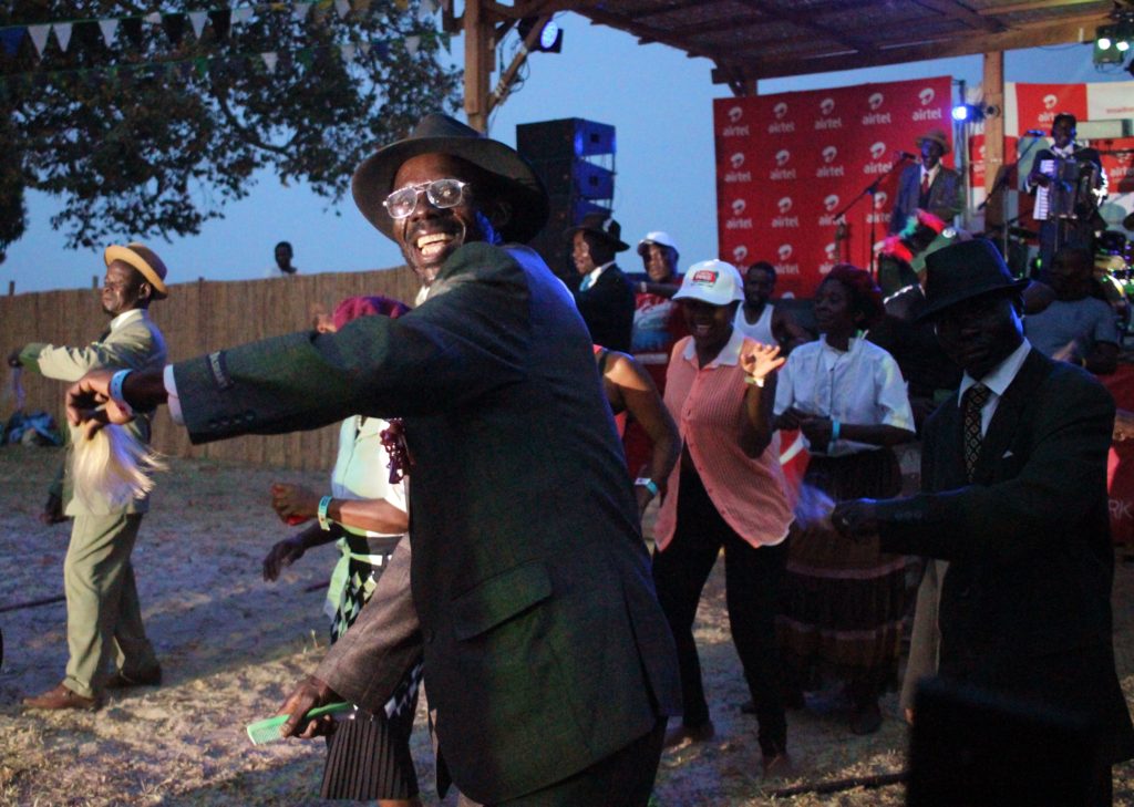 Elderly dancers at the Lake of Stars festival in Malawi