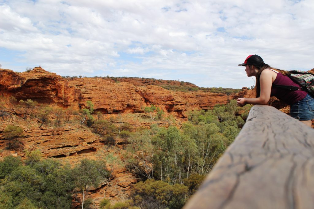Looking out over the interior of King's Canyon, Australia