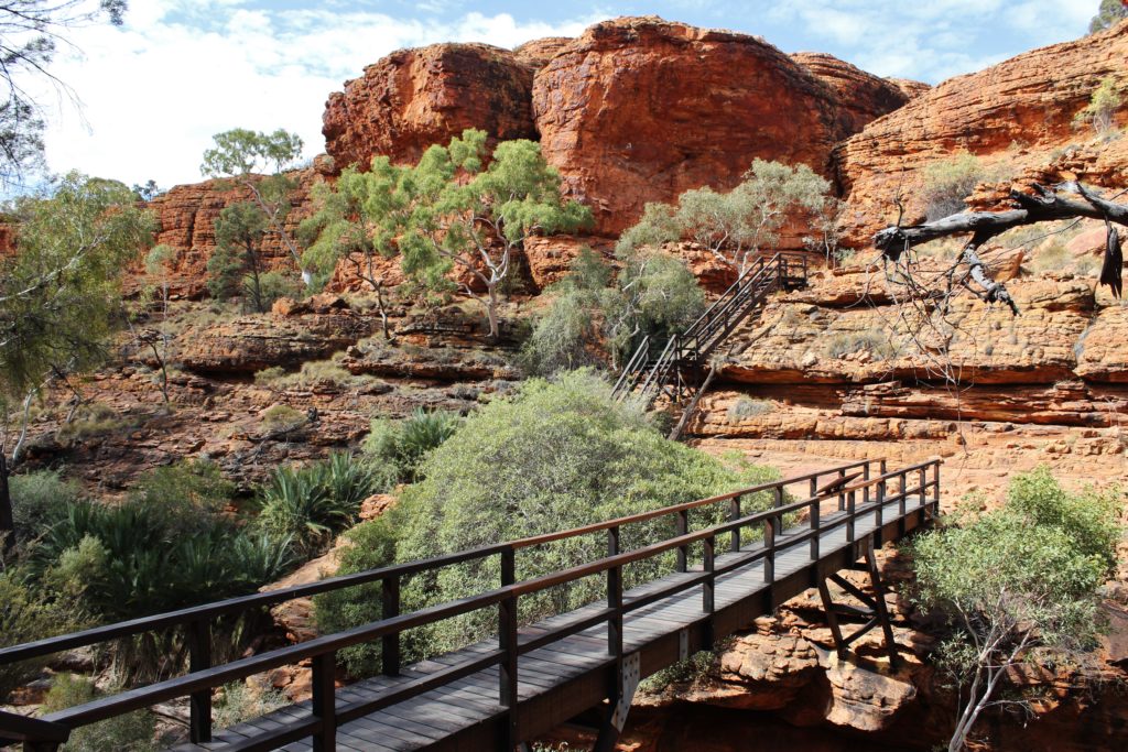 Crossing the Garden of Eden inside King's Canyon, Australia
