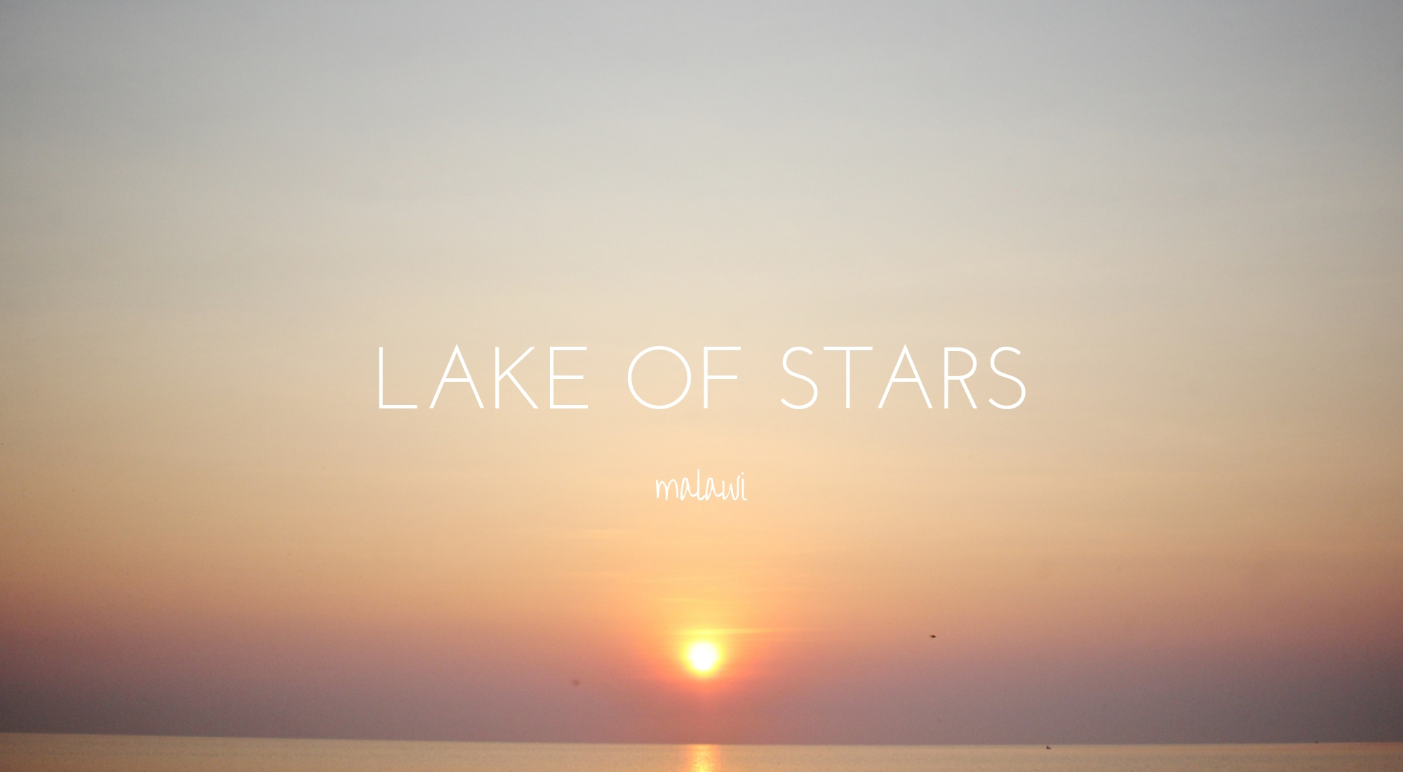 Beach stage at Lake of Stars on the shore of Lake Malawi at golden hour