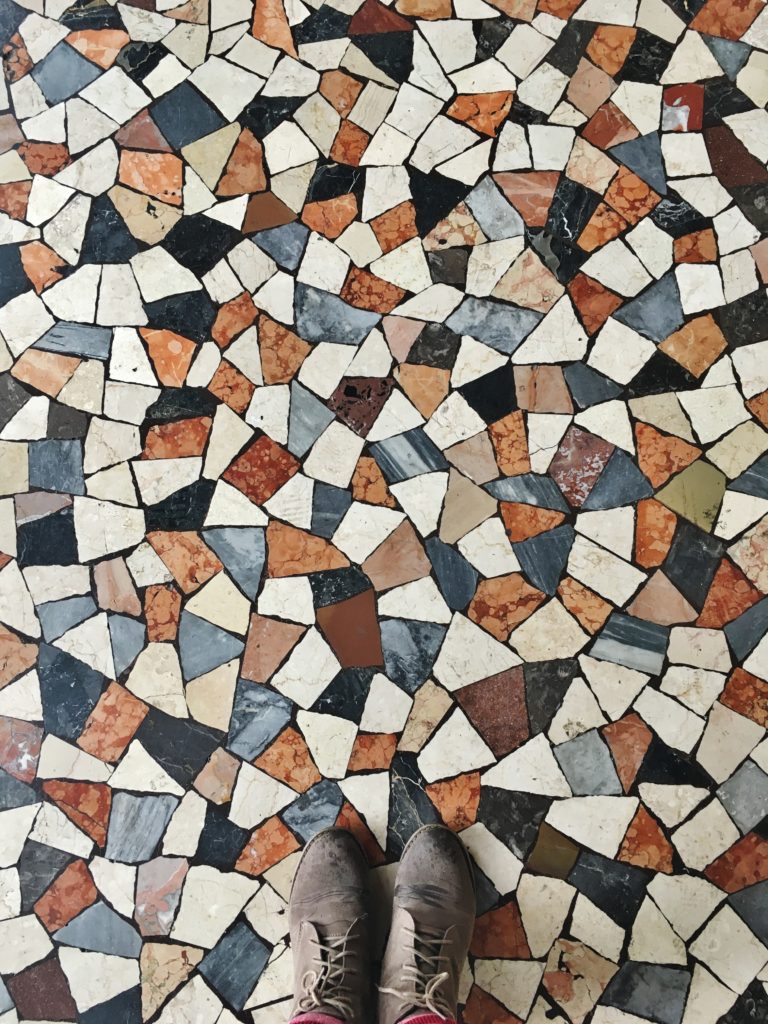 A mosaic floor in Rome, Italy