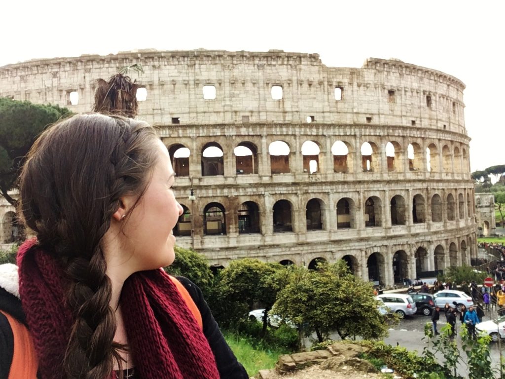 Taking in the Colosseum in Rome, Italy