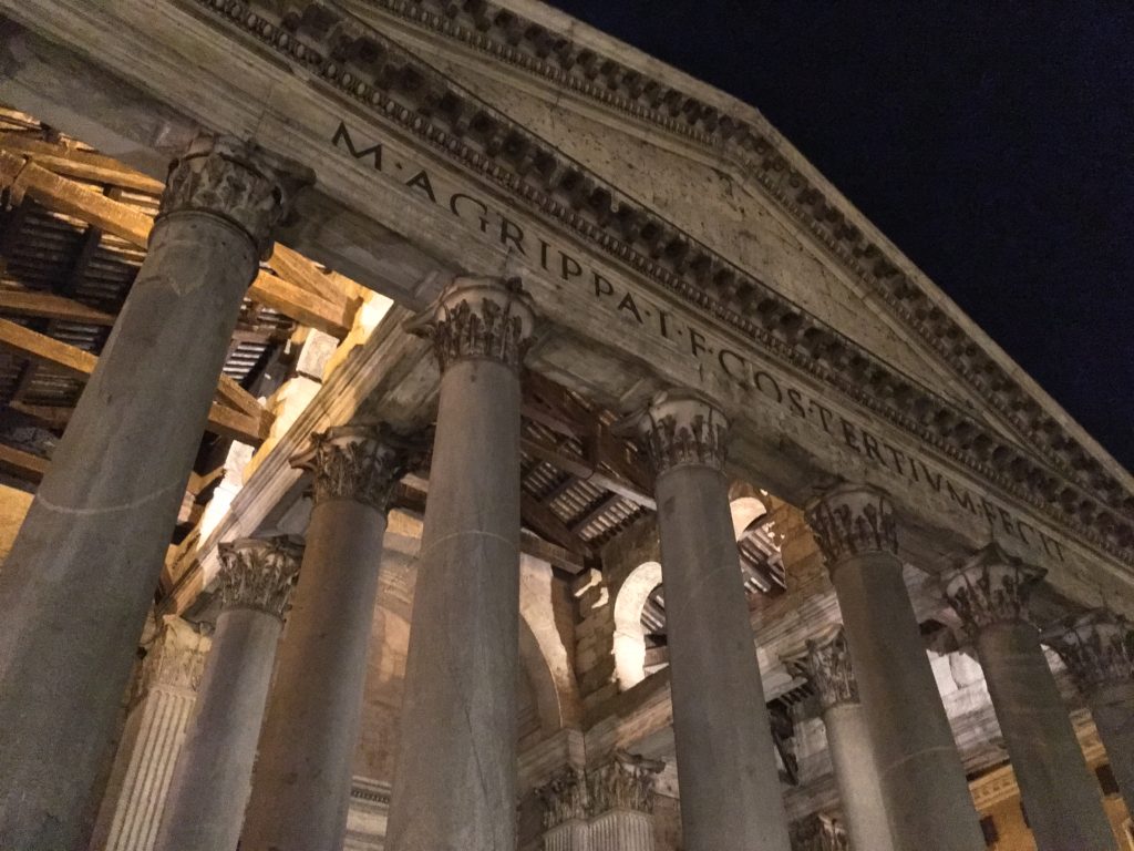 The Pantheon exterior at night, Rome, Italy