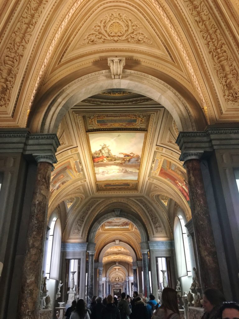 A decorative ceiling in the Vatican Museums