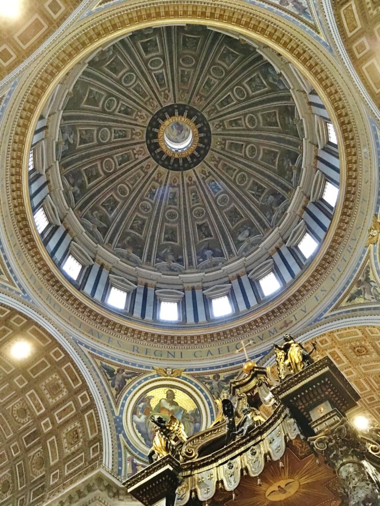 The ceiling of St. Peter's Basilica in Vatican City