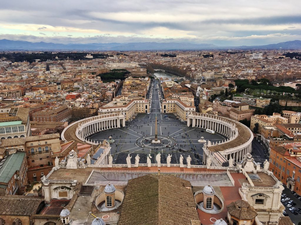 The view of St. Peter's Square from the top of the Basilica dome, Vatican City