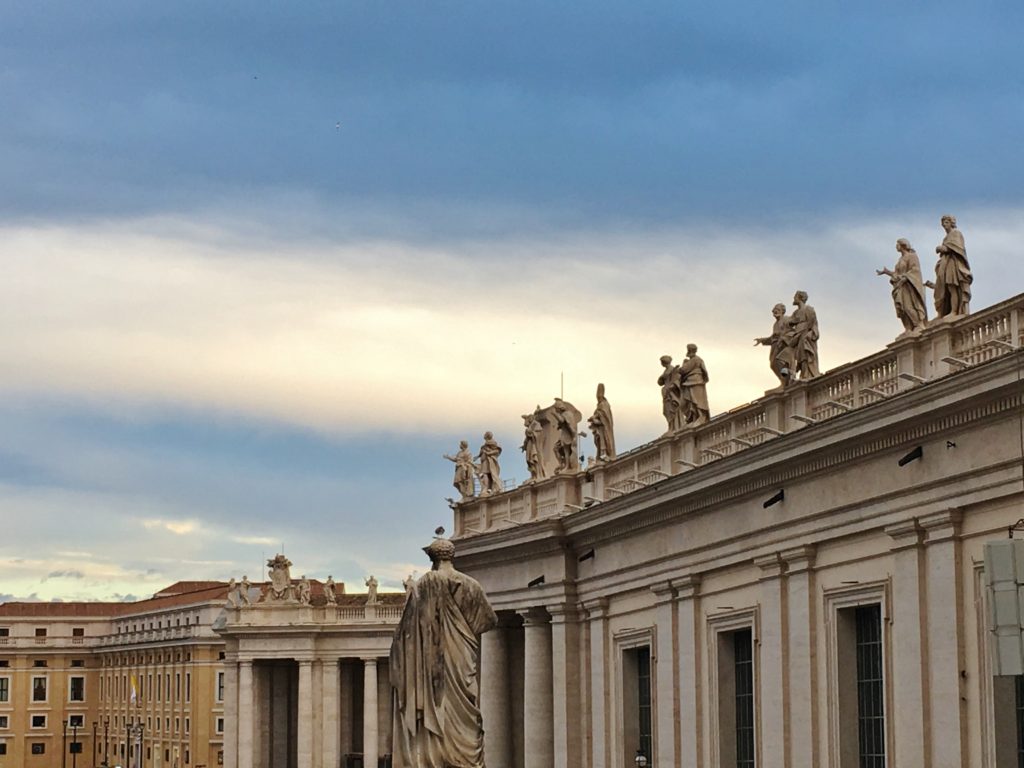 Statues against the sky in Vatican City