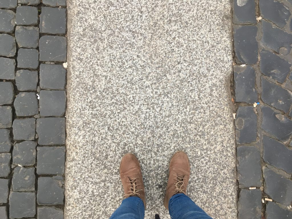 Standing on the border between Rome and the Vatican City