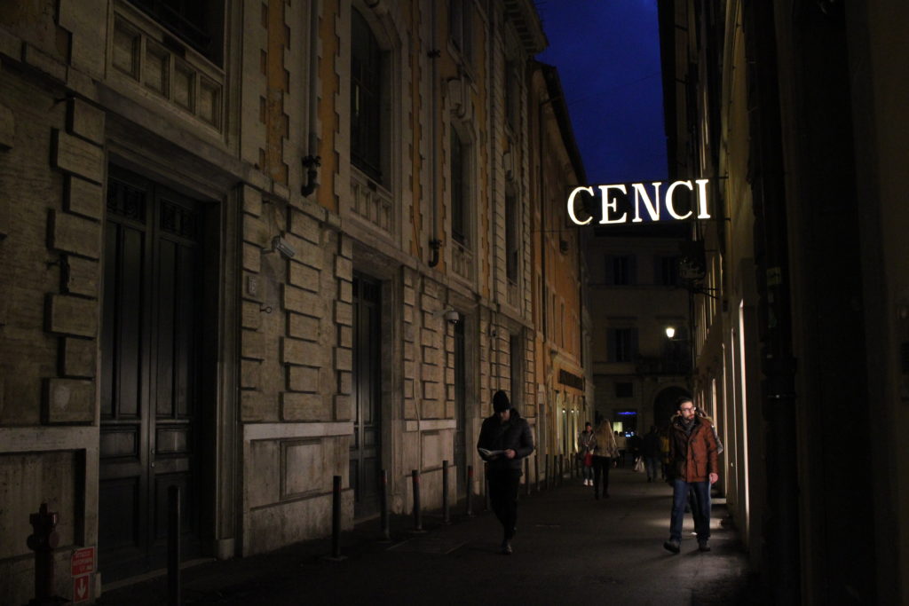 A street in Rome by night, Italy
