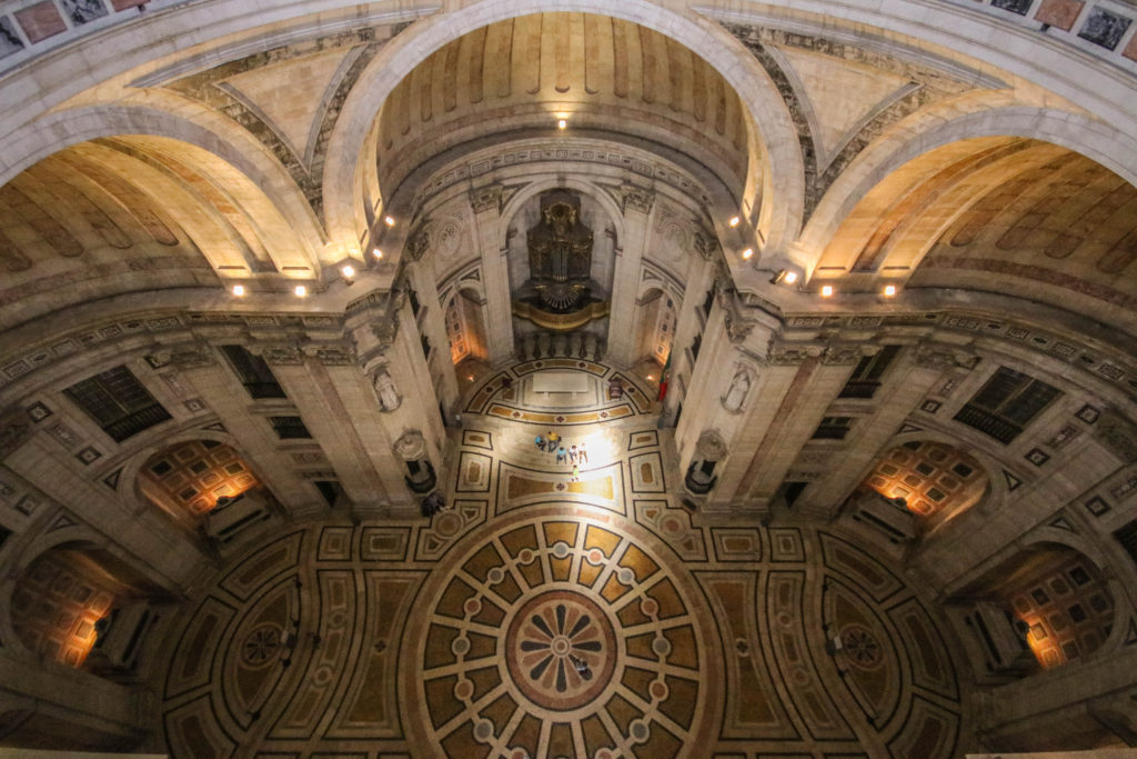 Looking down at the interior of the National Pantheon of Portugal in Lisbon