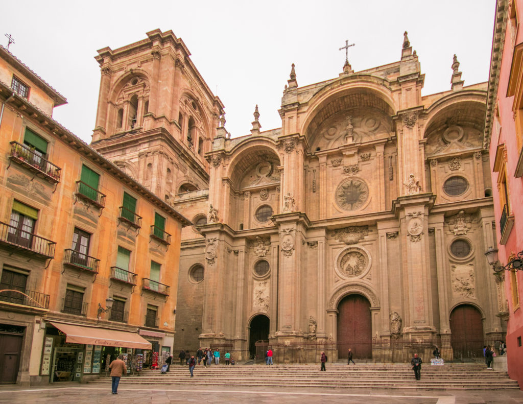 The exterior of the Cathedral in Granada, Spain