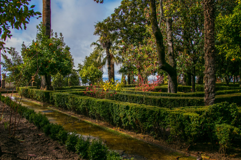 The gardens at Carmen de los Martires in Granada, Spain