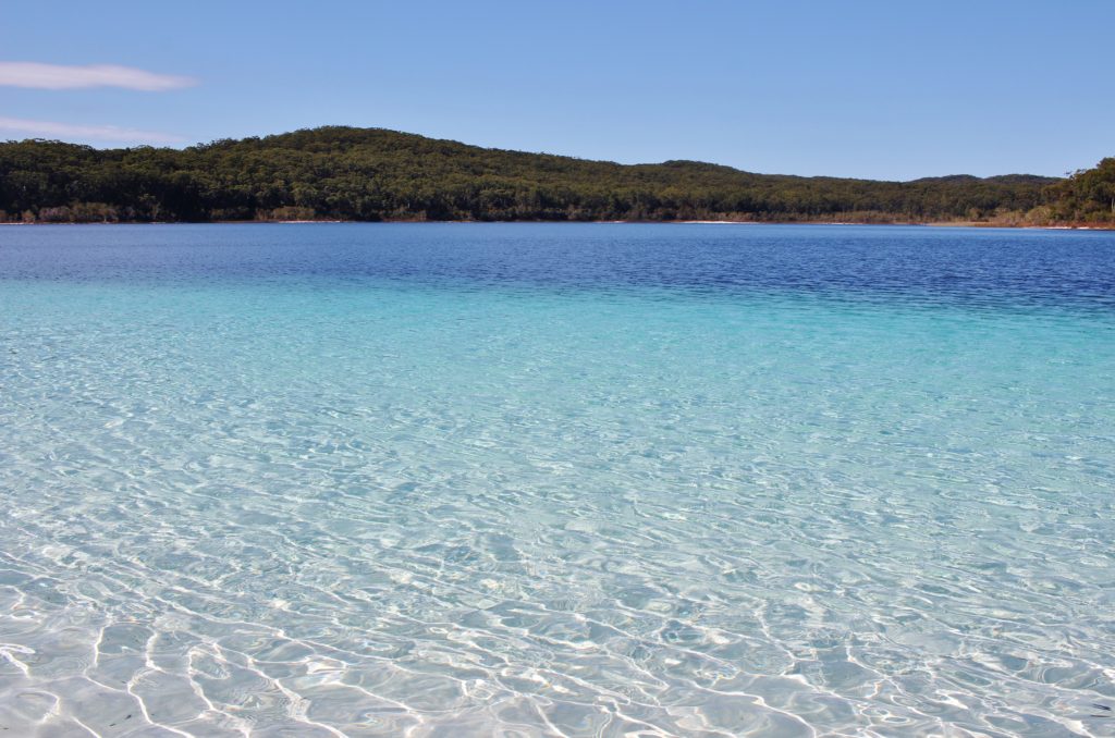 The crystal clear water of Lake McKenzie on Fraser Island, Australia