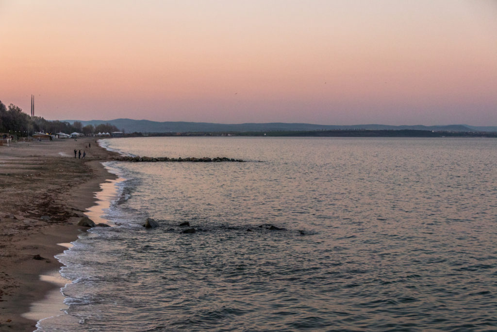 Sunset on the Black Sea at Burgas, Bulgaria