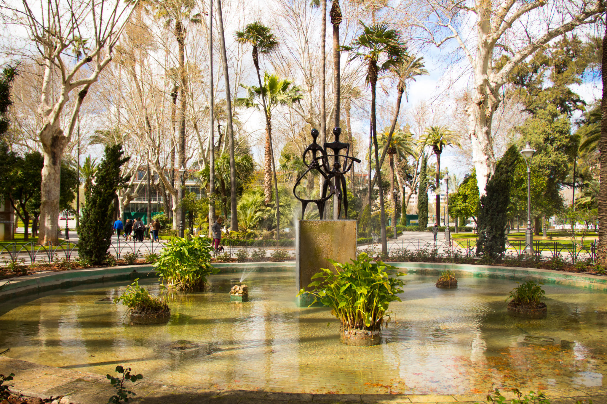 A large fountain in the gardens, Córdoba. Spain