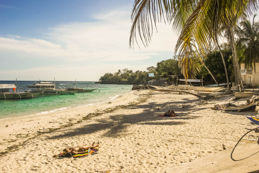 The beautiful Alona Beach on the island of Bohol, Philippines