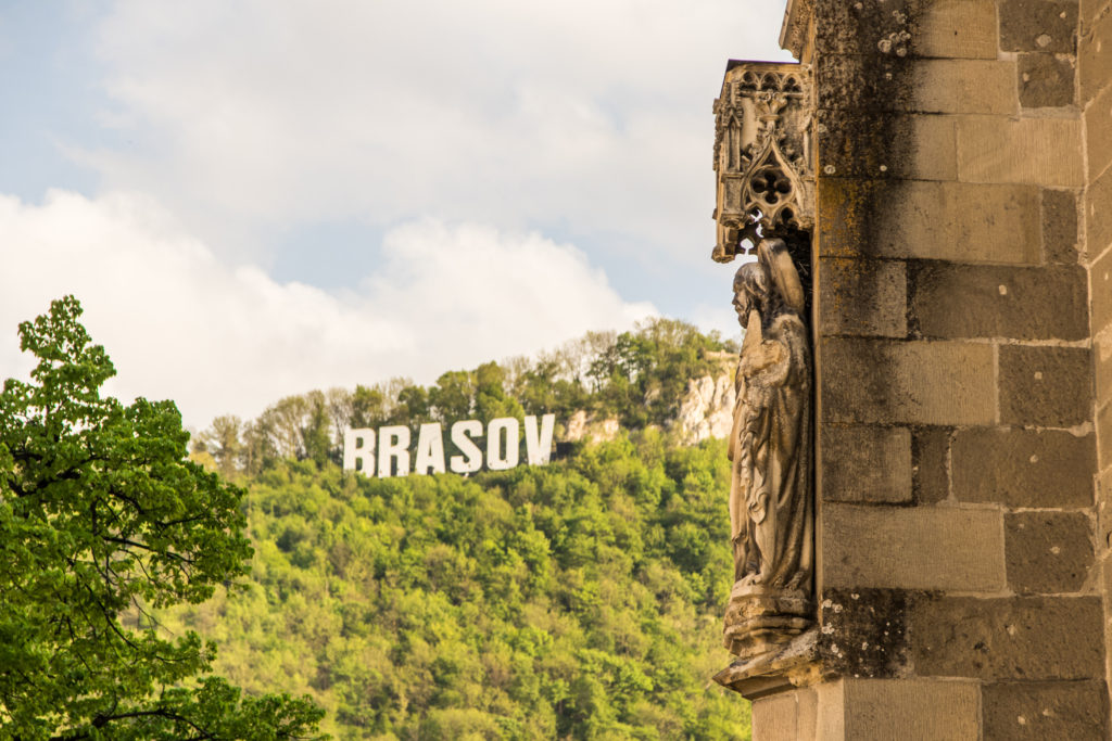 The Hollywood sign in Brasov, Romania