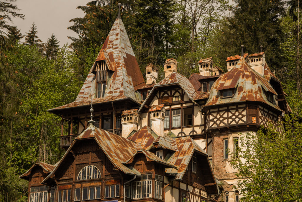Traditional architecture in the town in Sinaia, Romania