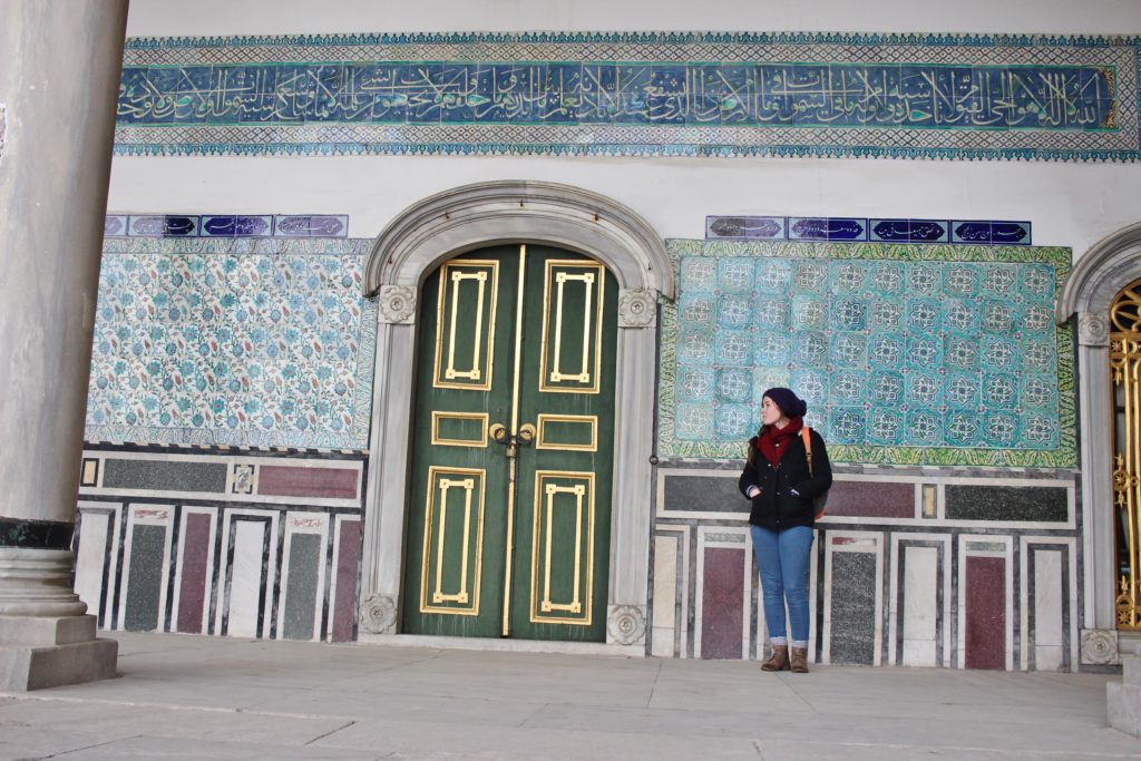 Admiring the details of the Topkapi Palace, Istanbul