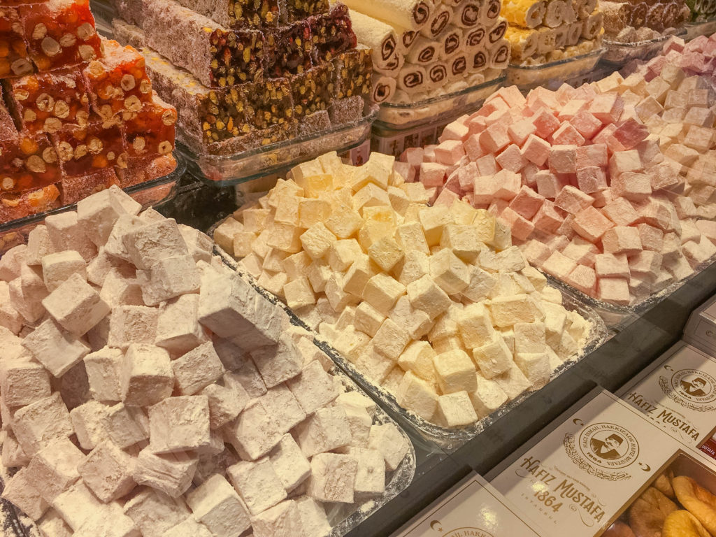 The famous Turkish Delight is a must-try during a visit to Istanbul, Turkey