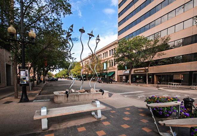 The quiet streets of Edmonton, the capital city of Alberta province, Canada