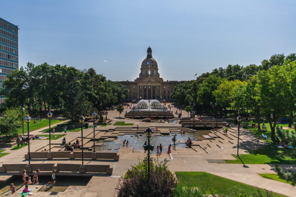 Alberta Legislative Building, where the provincial government meets in Edmonton, Canada