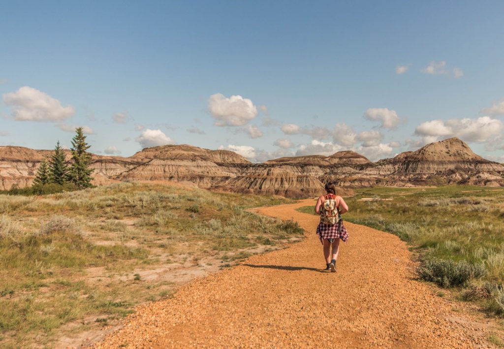 Walking through Horseshoe Canyon in Alberta, Canyon