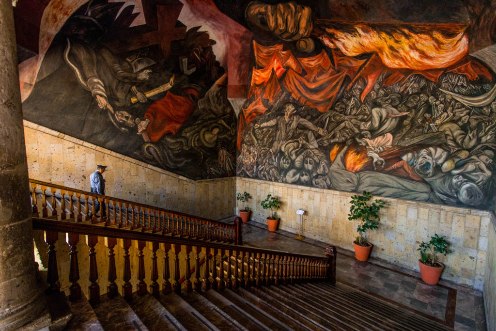 The staircase mural in the Palacio Gobierno