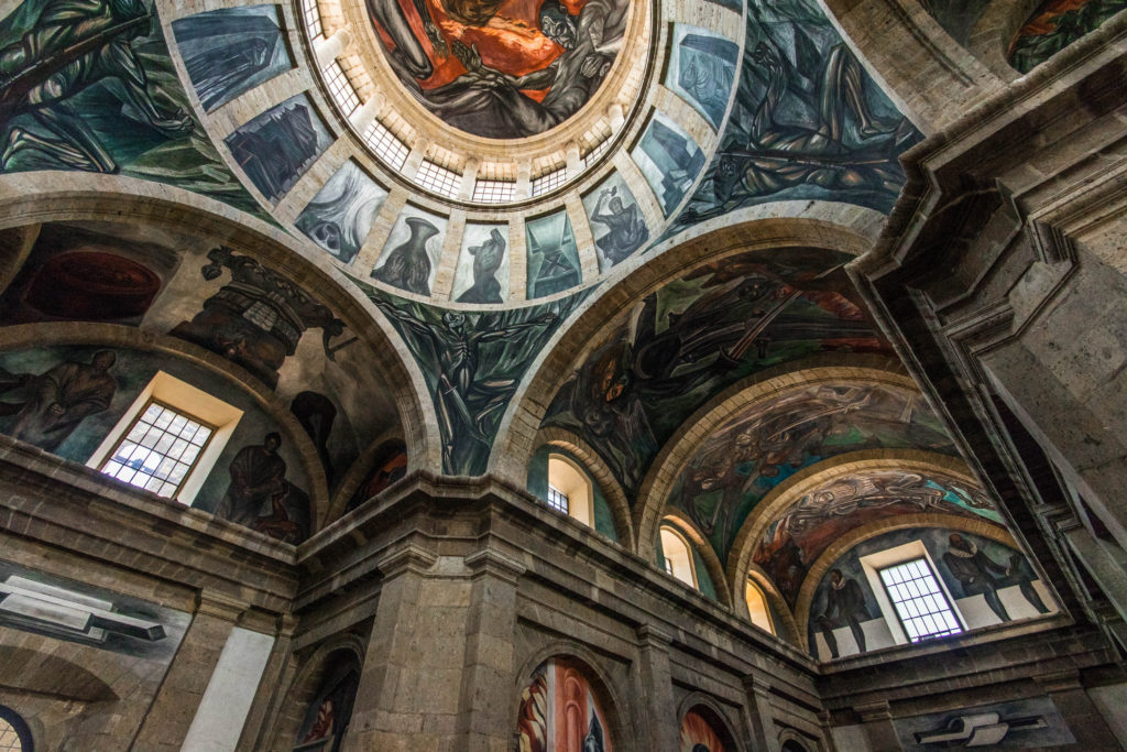 The famous murals in the chapel at Hospicio Cabañas, Guadalajara