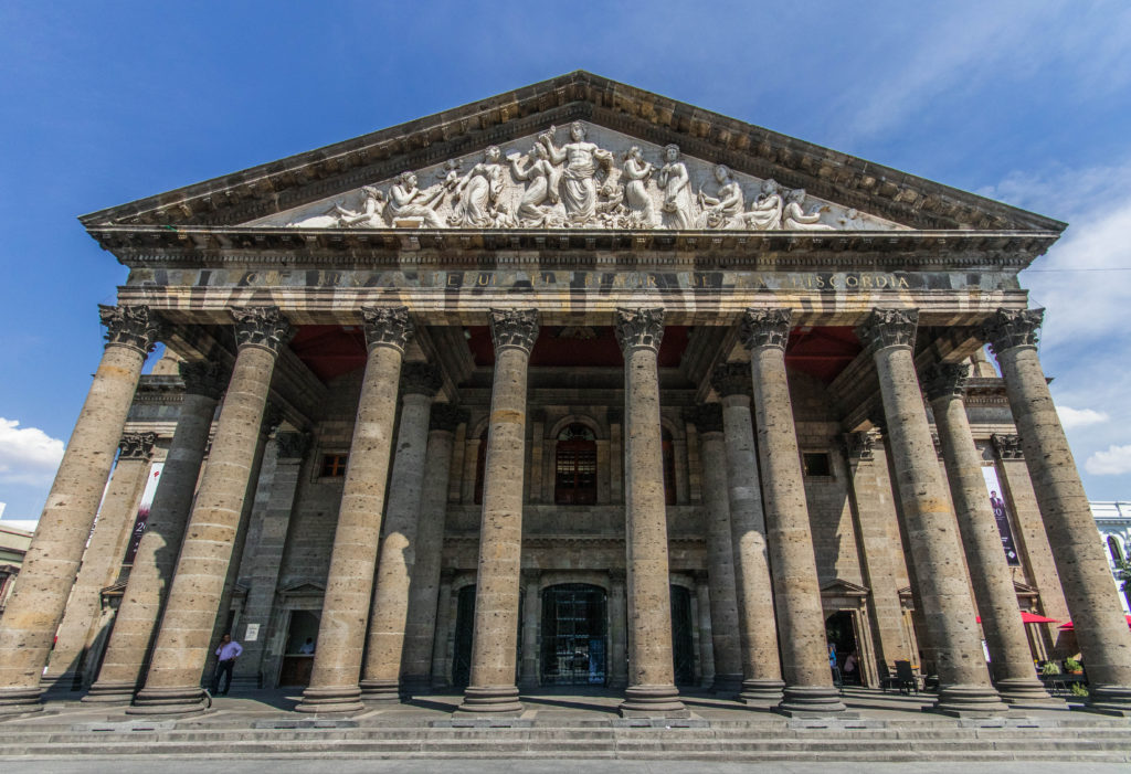 The temple-like Teatro Degollado in Guadalajara